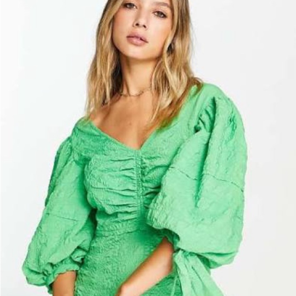 TOPSHOP textured green dress (4) - Picture 9 of 9